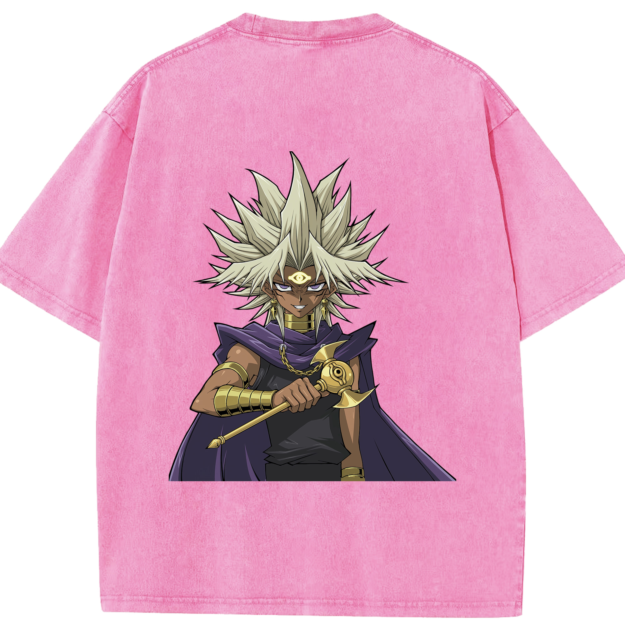 （画像用） 遊☆戯☆王 Yu-Gi-Oh! 綿100% ヴィンテージ風 半袖Tシャツ（背面プリント）